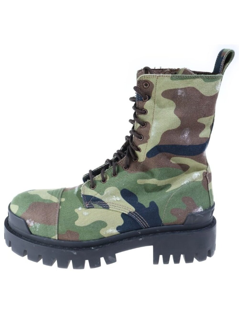 Balenciaga Strike Combatboots Camouflage Khaki Boots